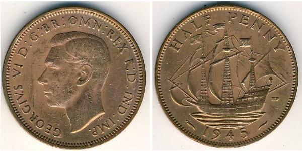 1/2 Penny 英国 青铜 