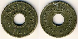 1/2 Penny Fiji 黃銅 