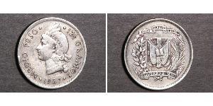 1/2 Peso République dominicaine Argent 