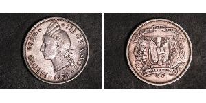 1/2 Peso République dominicaine Argent 