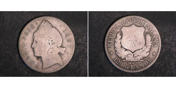 1/2 Peso République dominicaine Argent 