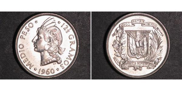 1/2 Peso République dominicaine Argent 