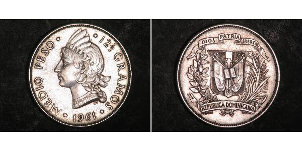 1/2 Peso République dominicaine Argent 