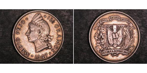 1/2 Peso République dominicaine Argent 