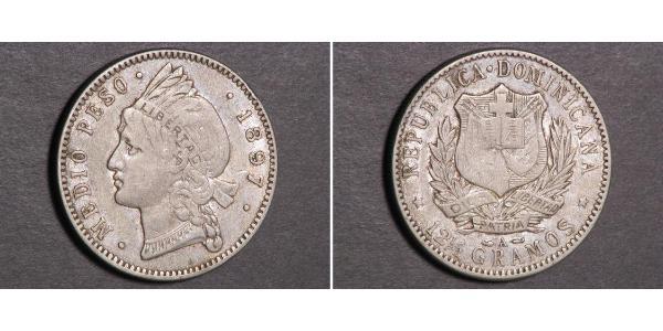 1/2 Peso République dominicaine Argent 