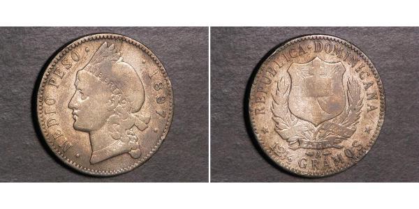 1/2 Peso République dominicaine Argent 