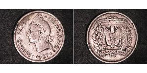 1/2 Peso Repubblica Dominicana Argento 