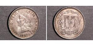 1/2 Peso República Dominicana Plata 