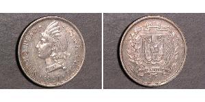 1/2 Peso República Dominicana Plata 