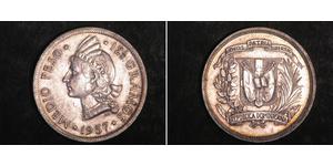 1/2 Peso República Dominicana Plata 