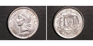 1/2 Peso República Dominicana Plata 