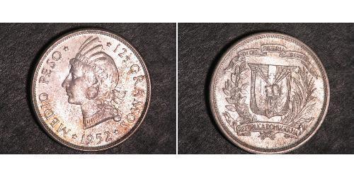 1/2 Peso República Dominicana Plata 