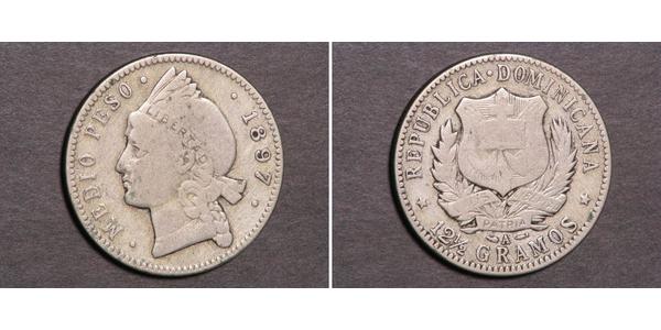 1/2 Peso República Dominicana Plata 