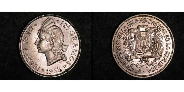 1/2 Peso República Dominicana Plata 