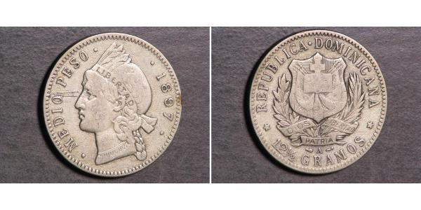 1/2 Peso República Dominicana Plata 