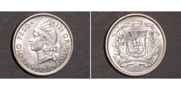 1/2 Peso República Dominicana Plata 