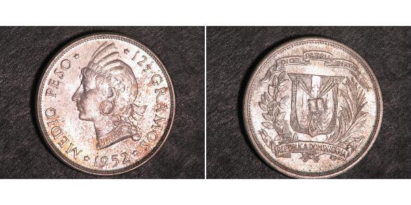 1/2 Peso República Dominicana Plata 