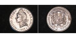 1/2 Peso Dominikanische Republik Silber 