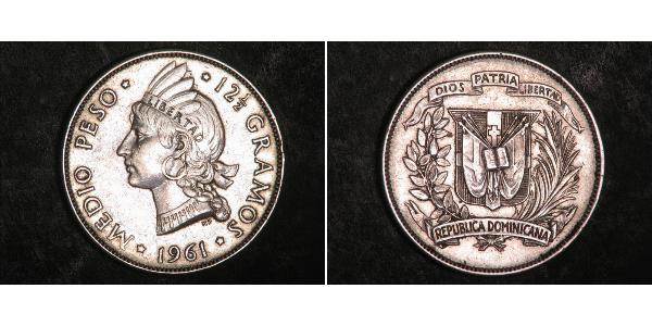 1/2 Peso Dominikanische Republik Silber 