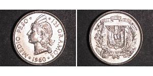 1/2 Peso Dominican Republic Silver 