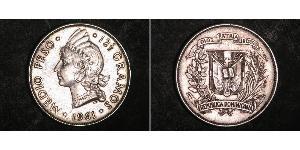 1/2 Peso Dominican Republic Silver 