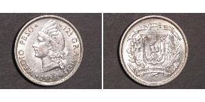 1/2 Peso Dominican Republic Silver 