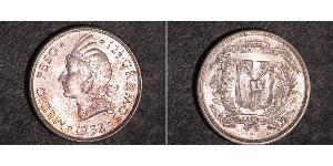 1/2 Peso Dominican Republic Silver 