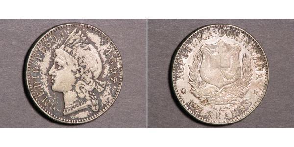 1/2 Peso Dominican Republic Silver 