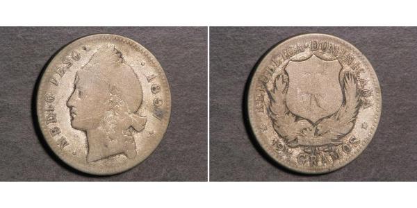 1/2 Peso Dominican Republic Silver 