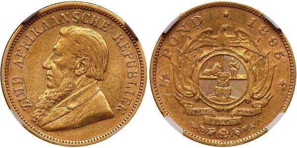 1/2 Pond / 1/2 Sovereign South Africa Gold Paul Kruger (1825 - 1904)