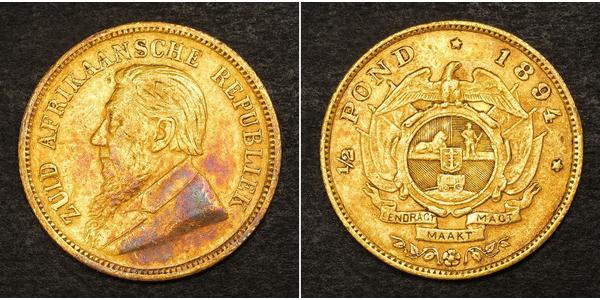 1/2 Pond / 1/2 Sovereign Südafrika Gold Paul Kruger (1825 - 1904)