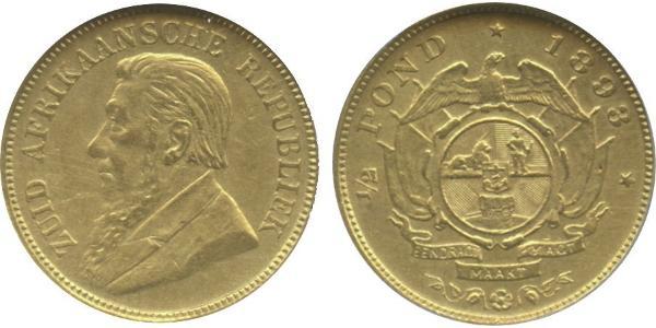 1/2 Pond / 1/2 Sovereign Südafrika Gold Paul Kruger (1825 - 1904)