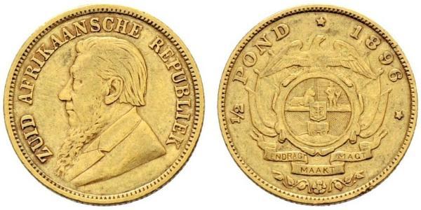 1/2 Pond / 1/2 Sovereign Südafrika Gold Paul Kruger (1825 - 1904)