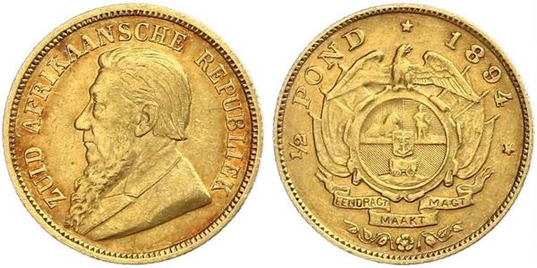 1/2 Pond / 1/2 Sovereign Südafrika Gold Paul Kruger (1825 - 1904)