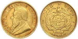 1/2 Pond / 1/2 Sovereign Afrique du Sud Or Paul Kruger (1825 - 1904)