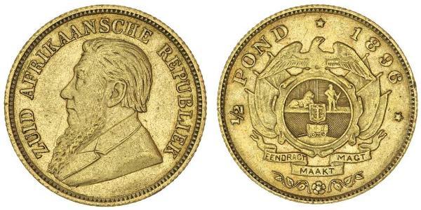 1/2 Pond / 1/2 Sovereign Sudafrica Oro Paul Kruger (1825 - 1904)