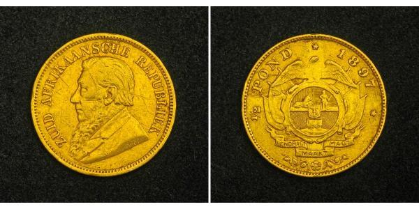 1/2 Pond / 1/2 Sovereign Sudafrica Oro Paul Kruger (1825 - 1904)