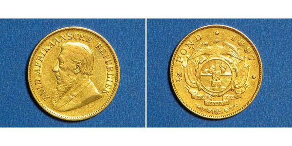 1/2 Pond / 1/2 Sovereign Sudafrica Oro Paul Kruger (1825 - 1904)