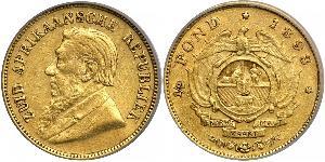 1/2 Pond / 1/2 Sovereign South Africa 金 保罗·克留格尔 (1825 - 1904)