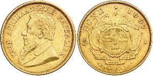 1/2 Pond / 1/2 Sovereign South Africa 金 保罗·克留格尔 (1825 - 1904)