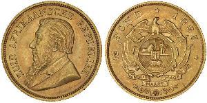 1/2 Pond / 1/2 Sovereign South Africa 金 保罗·克留格尔 (1825 - 1904)