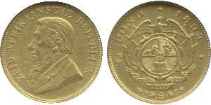 1/2 Pond / 1/2 Sovereign South Africa 金 保罗·克留格尔 (1825 - 1904)