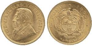 1/2 Pond / 1/2 Sovereign South Africa 金 保罗·克留格尔 (1825 - 1904)