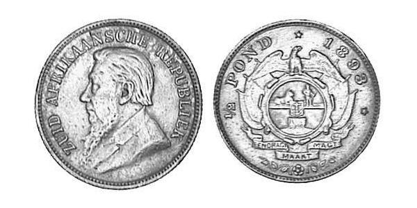 1/2 Pond / 1/2 Sovereign South Africa 金 保罗·克留格尔 (1825 - 1904)