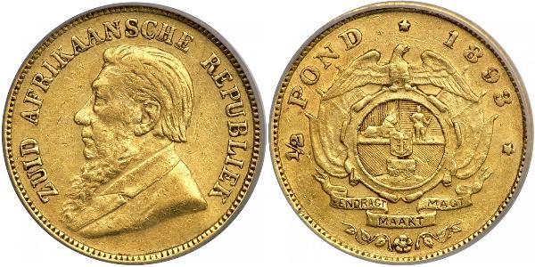 1/2 Pond / 1/2 Соверен Південно-Африканська Республіка Золото Поль Крюгер (1825 - 1904)