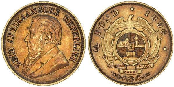 1/2 Pond / 1/2 Соверен Південно-Африканська Республіка Золото Поль Крюгер (1825 - 1904)