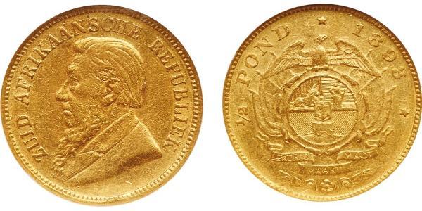 1/2 Pond / 1/2 Соверен Південно-Африканська Республіка Золото Поль Крюгер (1825 - 1904)