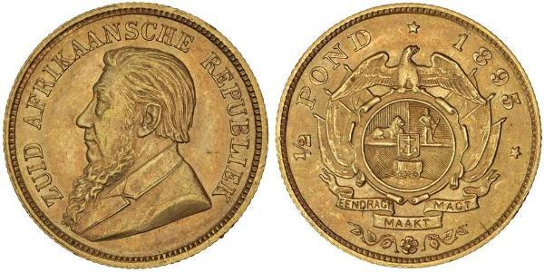1/2 Pond / 1/2 Соверен Южно-Африканская Республика Золото Крюгер, Пауль (1825 - 1904)