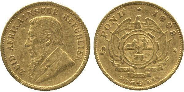 1/2 Pond / 1/2 Соверен Южно-Африканская Республика Золото Крюгер, Пауль (1825 - 1904)