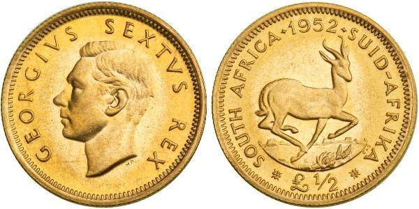 1/2 Pound Sudafrica Oro Giorgio VI (1895-1952)
